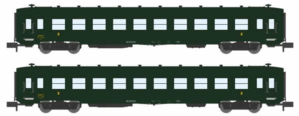 REE Modeles NW-065 - 2pc 2nd Class Passenger Coach Set DEV AO Short